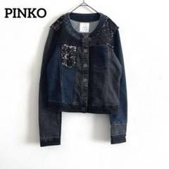 PINKO - ピンコ PINKO デニムジャケット ジージャン I38 青 /MI ■OS PINKO Denim Jacket Jean I38 Blue MI Used