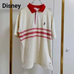 【送料無料】Disney(ディズニー）USA/L/クリーム×レッド/ポロシャツ