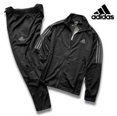 P048新品【メンズXXL】 黒グレー アディダス  ジャージ セットアップ P048新品【メンズXXL】 黒グレー アディダス ジャージ