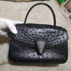 ジューマーレオーストリッチレザー ハンドバッグ 黒