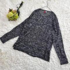 H&M　セーター　(S)　白　黒　カジュアル　普段着　薄手　レーヨン混　トップス