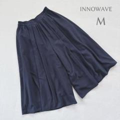 k447 イノウェーブ【M】ワイドパンツ ギャザー ウエストゴム 裏地あり