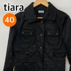 tiara ジャケット コート スプリングコート ブラック 40【CT1183】 tiara ジャケット コート スプリングコート ブラック 40【CT1183