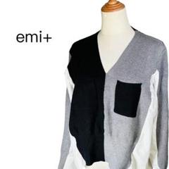 emi+ エミプラス♡切替カットソー Vネック 長袖 ニット【M】♡