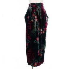 DRIES VAN NOTEN フラワーペイントプリント シルク フレアスカート DRIES VAN NOTEN フラワーペイントプリント シルク フレア