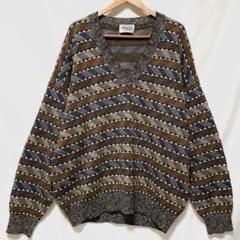 m*k様 1867美品 90s ミッソーニ 総柄 ニット セーター メンズ 46 メンズ☆ミッソーニ セーター
