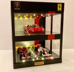 1/18展示2〜3台可・WHマーブル&間接照明・ディスプレーBOX/ネオジオラマ 1/18展示4台可・BKカーボン基調・2層式ディスプレーBOX / ネオ