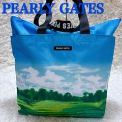 極美品 PEARLY GATES トートバッグ ゴルフ場プリント 大容量 軽量