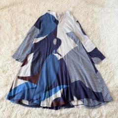 極美品⁂センソユニコ⁂総柄チュニック　ドット　サークル　マルチカラー　重ね着　M 極美品⁂センソユニコ⁂総柄チュニック ドット サークル マルチ