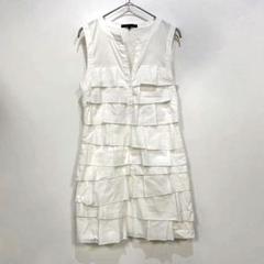【BCBG MAXASRIA】 (S) 綿混 チュニックワンピ ティアードフリル