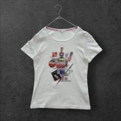 goodday（S）立体プリント刺繍スパンコールTシャツ きらきら 綿100%