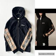 ★美品・付属品有★ Burberry ジップアップフーディー　袖ロゴ　廃盤 ☆美品・付属品有☆ Burberry ジップアップフーディー 袖ロゴ