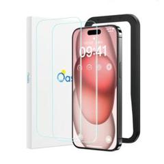 iPhone15 ガラスフィルム 2枚 ガイド枠付き
