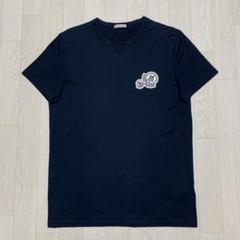 モンクレール ダブルロゴ Tシャツ ネイビー M 国内正規品 3S504