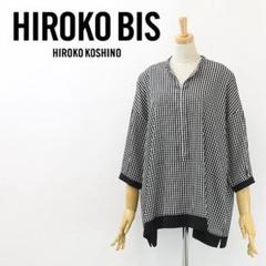 B6410■ヒロコビス チェック柄 オープンフロントネック ブラウス 9