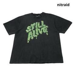 nitraid Tシャツ プリント 黒 フェード STILL ALIVE XL