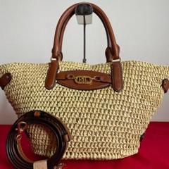 ラルフローレン  Daphney ストロー　レザー　2way ショルダーバッグ ラルフローレン Daphney ストローレザー2way ショルダーバッグ