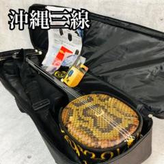 三線 蛇皮 蛇革 強化張り 沖縄 和楽器 ケース付 送料関税無料】 m*n様 【✨付属品付✨】沖縄三線 本蛇革 ケース