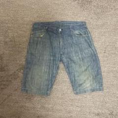EVISU 2005 yellow stitch cotton shorts half pants 32
