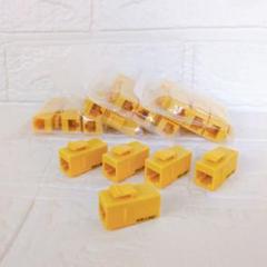 32 RJ45 Cat6 キーストーンカプラー メス-メス 25個イエロー