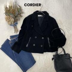 CORDIER コルディア 【40】 ウールブレンドテーラージャケット レザー