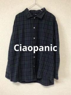 美品　Ciaopanic 長袖ネルシャツ ダークグリーン系チェック　サイズM