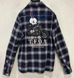 ＊VANSON×デスラビット 刺繍 オープンカラー レーヨン シャツ M VANSON×デスラビット 刺繍 オープンカラー レーヨン シャツ M