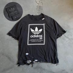 【センタービッグロゴ、ゲームシャツ】adidas古着リンガーTストリート常田大希 センタービッグロゴ、ゲームシャツ】adidas古着リンガーT
