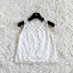 【着用1回】MILLY 透け感チェックが可愛い♡ショート丈トップス