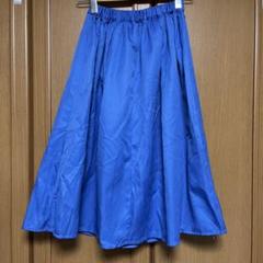★美品 青色 フレアスカート ウエストゴム フリーサイズ ★クリアのサムネイル