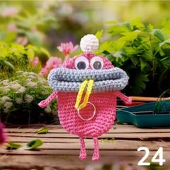 ♡ハンドメイド♡パクパクモンスター　リトルモンスター　キーケース　ぴんく24