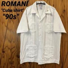 [美品] ROMANI キューバシャツ　開襟シャツ　ワインレッド　ステッチ　M 美品] ROMANI キューバシャツ 開襟シャツ ワインレッド ステッチ