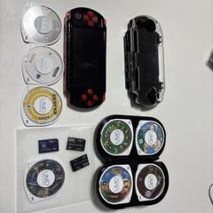 極美品　PSP本体 黒/赤 PSP3000 UMDゲーム8本付き充電器付き