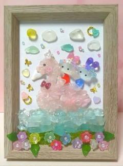 シーグラスアート　 白鳥さんのせてって