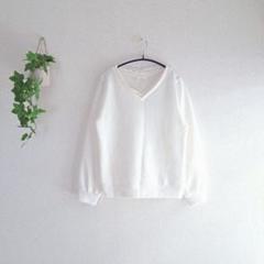 【GLACIER】グラシア（M）Vネック カットソー レース 大人かわいい