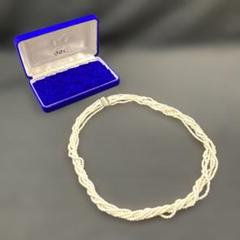 白珊瑚 ネックレス 6連 留め具SILVER刻印 球直径約0.3〜04cm