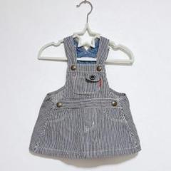 MIKI HOUSE♡ベビー服 ジャンパースカート ヒッコリー S70-80