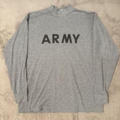 【ミリタリー】米軍　ARMYロゴ 長袖カットソー XL グレーのサムネイル