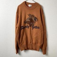 パーリーゲイツ うさぎ ニット セーター サイズ1 PEARLY GATES パーリーゲイツ セーター 白×ライトブルー うさぎ