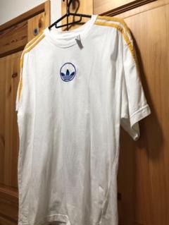 【お値下げ不可です】 adidas ホワイト Tシャツ 半袖 黄色の3本ライン
