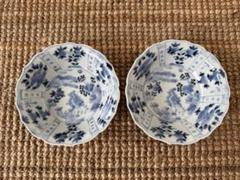 新品 清水なお子さん 芙蓉手花鳥文稜花鉢 2枚