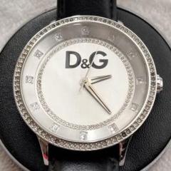 【稼働美品】D&G ラインストーン腕時計 シルバーラウンドフェイスのサムネイル