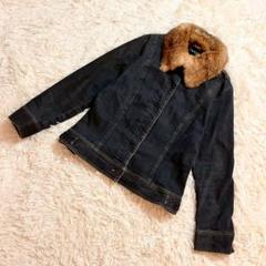 美品『INDIVI』インディヴィ　ファー付きデニムジャケット　ジージャン　毛皮