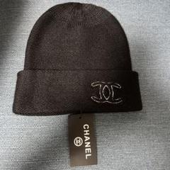 ノベルティ CHANEL 黒 ニットビーニー CHANEL シャネル ニット帽 AAA204 B17041 レディース カシミヤ