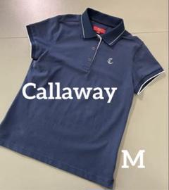 Callaway レディース ゴルフポロシャツ ネイビー M ロゴストーン