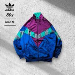 80s adidasアディダストラックジャケットマルチカラートレフォイルロゴ短丈