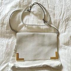 【送料込】Jas M.B. ホワイトレザーショルダーバッグ