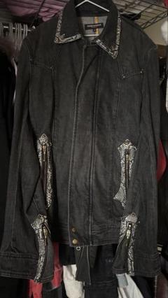 grunge snake skin denim jacket y2k