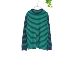 ユニクロ キッズ 160 ウルトラストレッチ ボーダーロングTシャツ 綿