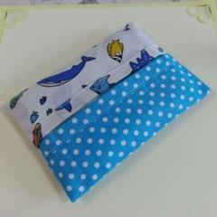 ポケットテッシュケースハンドメイド☆ポケットテッシュカバーハンドメイド☆さかな柄